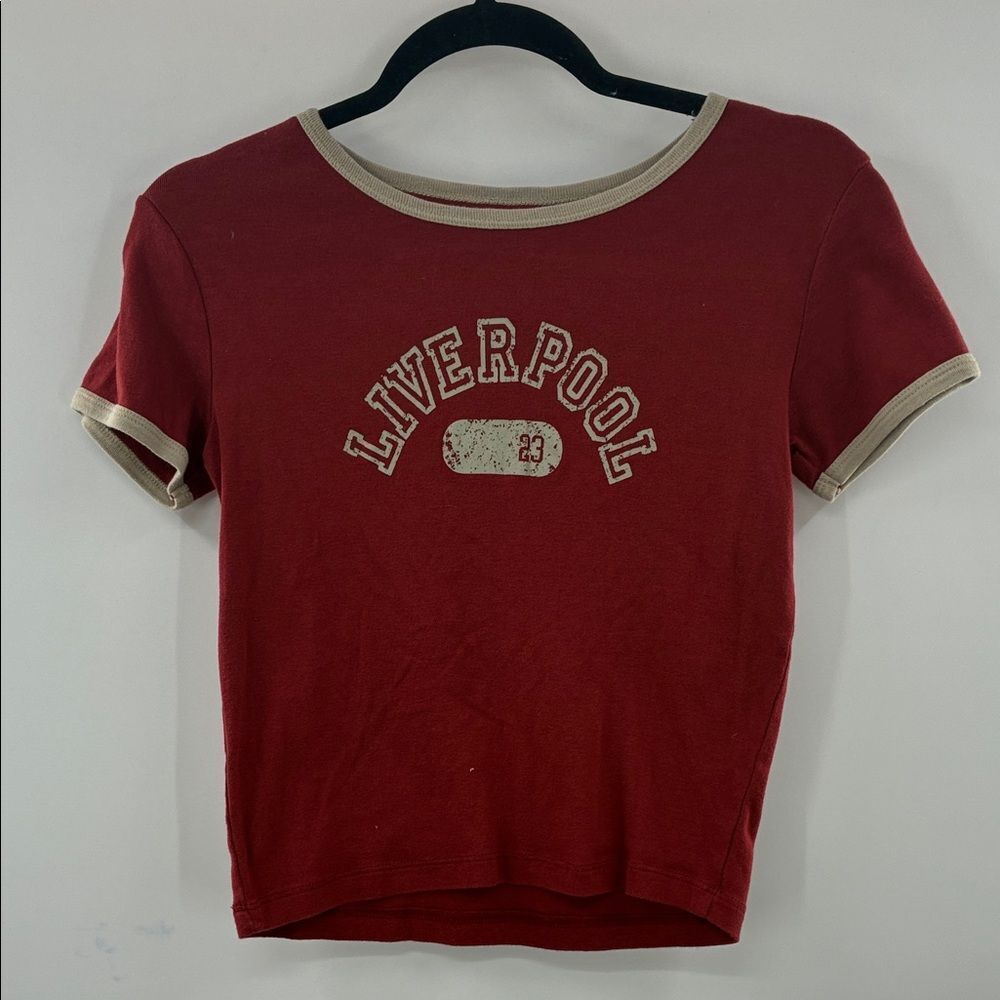 3For$20 Five Star Red Liver Pool Crop Shirt size M